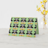 carte de voeux moo vache (Fleur jaune)