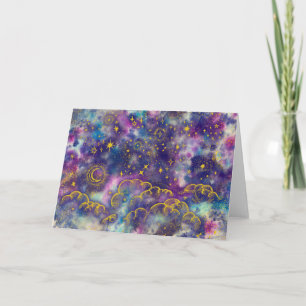 Carte de voeux "Moon and Stars" (Gold-Etc)