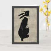 Carte de voeux Moon Hare (Fleur jaune)
