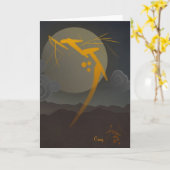 Carte de voeux Moon Zen (Fleur jaune)