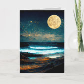 Carte de vœux / Moonlight Ocean Greeting (Devant)