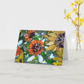 Carte de voeux Mosaic Sunflower de Willowcatdesign (Fleur jaune)