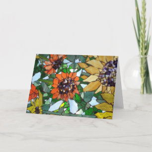 Carte de voeux Mosaic Sunflower de Willowcatdesign