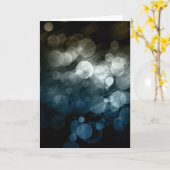 Carte de voeux Motif gris et bleu Bokeh (Fleur jaune)