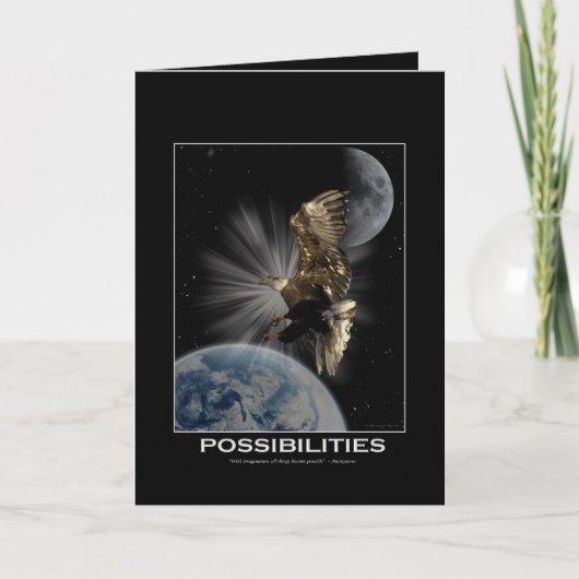 Carte de voeux motivationnelle de l'aigle chauve (Devant)
