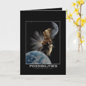 Carte de voeux motivationnelle de l'aigle chauve (Fleur jaune)