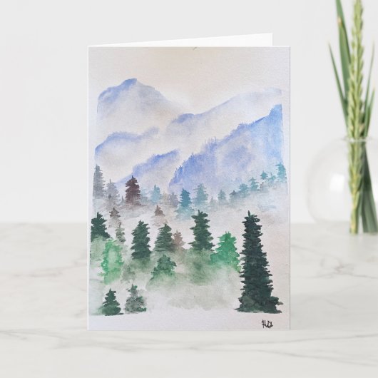 Carte de voeux Mountain Watercolor (Devant)