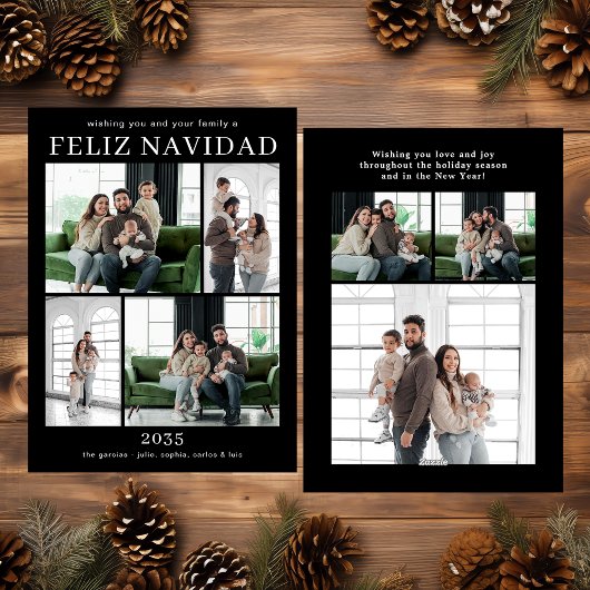 Carte de vœux multi-photos Feliz Navidad