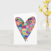 Carte de voeux multicoeur (Fleur jaune)