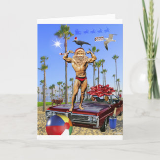 Carte de voeux Muscle Père Noël