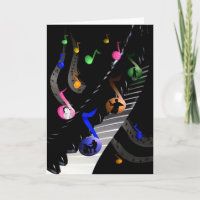 Carte de voeux musicale colorée