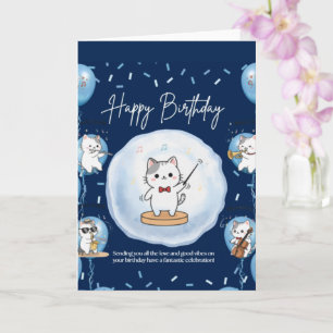 Carte de vœux musicale pour anniversaire avec des 
