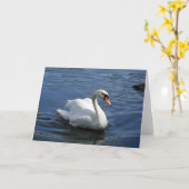Carte de voeux Mute Swan Family (Fleur jaune)