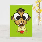 Carte de voeux Myopic Chipmunk (Fleur jaune)