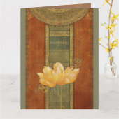 Carte de voeux Namaste (Fleur jaune)