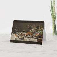 carte de vœux « Nature morte avec tarte à la dinde