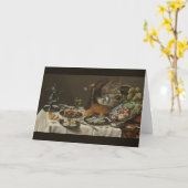 carte de vœux « Nature morte avec tarte de dinde » (Fleur jaune)