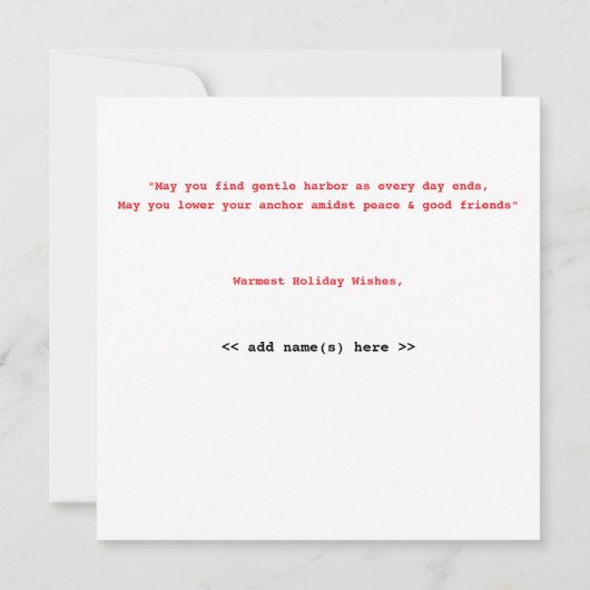 Carte de voeux Nautique Appartement Personnalisabl (Dos)