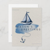 Carte de vœux nautique pour les Fêtes (Devant / Derrière)