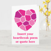 Carte de voeux navrée de poème pour hearted cassé (Fleur jaune)