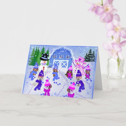 Carte de vœux Neige d'hiver (Orchidée)