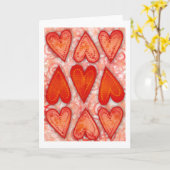 Carte de voeux "Neuf Coeurs d'amour" (Fleur jaune)