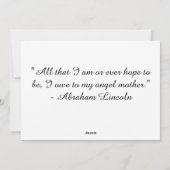 Carte de voeux Neutral Simple Photo Fête des Mères (Dos)