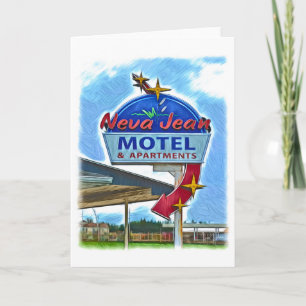 Carte de voeux Neva Jean Motel Retro Neon