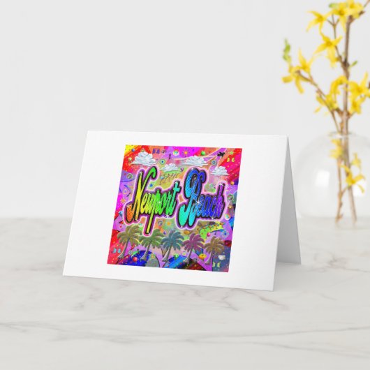 Carte de voeux Newport Beach Vista Express (Fleur jaune)