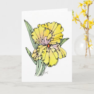 Carte de voeux - NGA Aquarelle & Encre - Iris Jaun