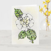 Carte de voeux - NGA Aquarelle - Gardenia blanche (Fleur jaune)