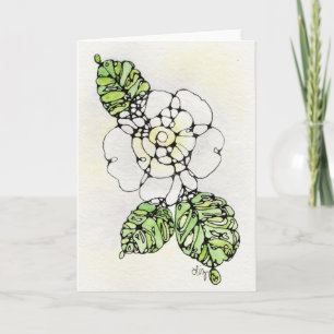 Carte de voeux - NGA Aquarelle - Gardenia blanche