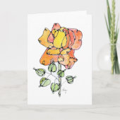 Carte de voeux - NGA Watercolor - Rose orange (Devant)