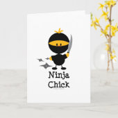 Carte de voeux Ninja Chick (Fleur jaune)