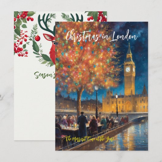 Carte de vœux "Noël à Londres" (Devant / Derrière)