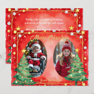 Carte de vœux Noël aquarelle Double Trouble