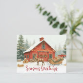 Carte de vœux Noël aquarelle Saison (Debout devant)