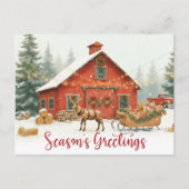 Carte de vœux Noël aquarelle Saison (Devant)