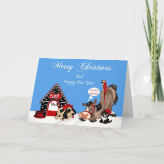 Carte de voeux Noël aux Amoureux des animaux
