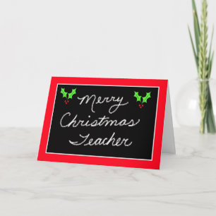 Carte de voeux Noël Blackboard pour enseignant