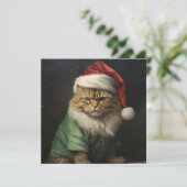Carte de voeux Noël chat vacances (Debout devant)