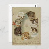 Carte de voeux Noël chats (Devant / Derrière)