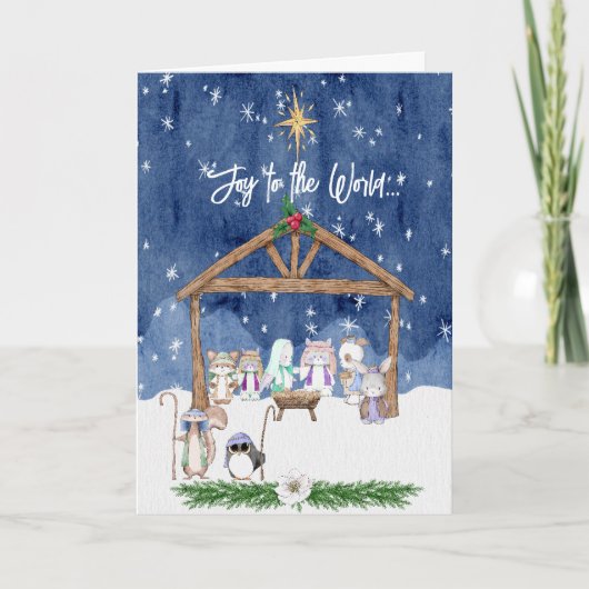 Carte de voeux Noël de la crèche (Devant)