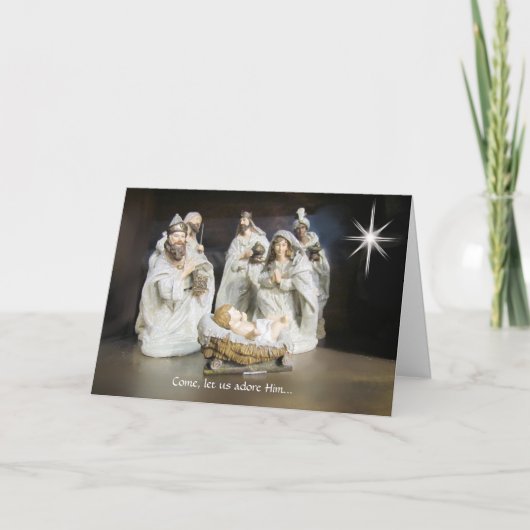 Carte de voeux Noël de la crèche (Devant)