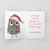 Carte de voeux Noël de Noël de la Chouette du Père (Intérieur)