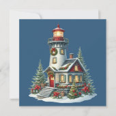 Carte de voeux Noël du phare de Noël (Devant)