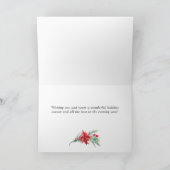 Carte de vœux Noël élégante rouge ornée de Joyeux  (Intérieur)