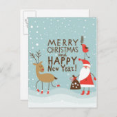 Carte de voeux Noël et Nouvel An (Devant / Derrière)