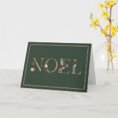 Carte de voeux Noel Floral Text Holiday (Fleur jaune)