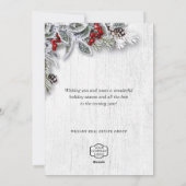 Carte de voeux Noël Holly Corporate Holiday (Dos)